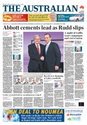 The Australian (Australia) Newspaper Front Page for 12 August 2013