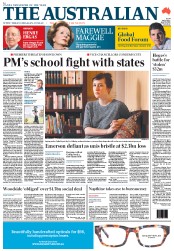 The Australian (Australia) Newspaper Front Page for 15 April 2013