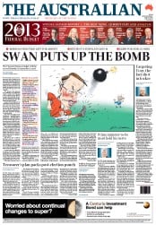 The Australian (Australia) Newspaper Front Page for 15 May 2013
