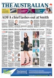 The Australian (Australia) Newspaper Front Page for 15 August 2013