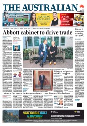 The Australian (Australia) Newspaper Front Page for 16 September 2013