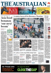 The Australian (Australia) Newspaper Front Page for 18 April 2013