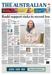 The Australian (Australia) Newspaper Front Page for 19 August 2013