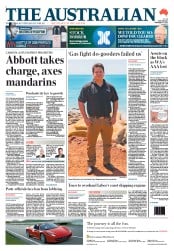 The Australian (Australia) Newspaper Front Page for 19 September 2013