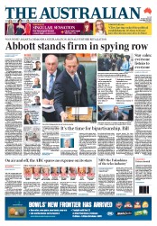 The Australian (Australia) Newspaper Front Page for 20 November 2013