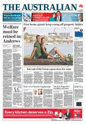 The Australian (Australia) Newspaper Front Page for 21 January 2014