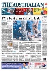 The Australian (Australia) Newspaper Front Page for 22 July 2013