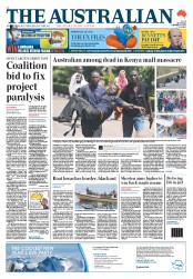 The Australian (Australia) Newspaper Front Page for 23 September 2013