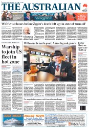 The Australian (Australia) Newspaper Front Page for 26 April 2013