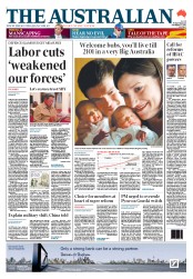 The Australian (Australia) Newspaper Front Page for 27 November 2013