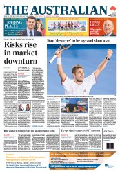 The Australian (Australia) Newspaper Front Page for 27 January 2014