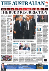The Australian (Australia) Newspaper Front Page for 27 June 2013