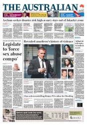The Australian (Australia) Newspaper Front Page for 28 November 2013