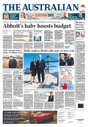 The Australian (Australia) Newspaper Front Page for 28 August 2013