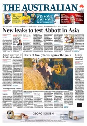 The Australian (Australia) Newspaper Front Page for 2 December 2013