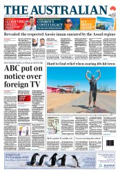 The Australian (Australia) Newspaper Front Page for 2 January 2014