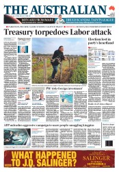 The Australian (Australia) Newspaper Front Page for 30 August 2013