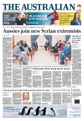 The Australian (Australia) Newspaper Front Page for 31 December 2013