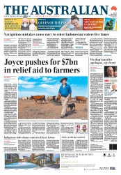 The Australian (Australia) Newspaper Front Page for 3 February 2014