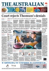 The Australian (Australia) Newspaper Front Page for 3 September 2013