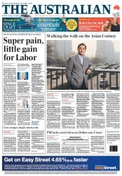 The Australian (Australia) Newspaper Front Page for 4 April 2013