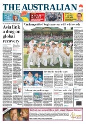 The Australian (Australia) Newspaper Front Page for 6 January 2014