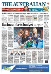 The Australian (Australia) Newspaper Front Page for 6 August 2013
