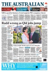 The Australian (Australia) Newspaper Front Page for 9 August 2013