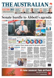 The Australian (Australia) Newspaper Front Page for 9 September 2013
