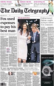 The Daily Telegraph Newspaper Front Page (UK) for 10 October 2011