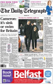 The Daily Telegraph (UK) Newspaper Front Page for 10 October 2012