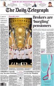 The Daily Telegraph Newspaper Front Page (UK) for 10 December 2013