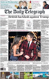 The Daily Telegraph (UK) Newspaper Front Page for 10 December 2015