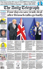 The Daily Telegraph (UK) Newspaper Front Page for 10 December 2020