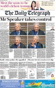 The Daily Telegraph (UK) Newspaper Front Page for 10 January 2019