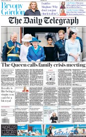 The Daily Telegraph (UK) Newspaper Front Page for 10 January 2020