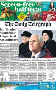 The Daily Telegraph (UK) Newspaper Front Page for 10 February 2018