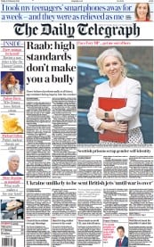 The Daily Telegraph (UK) Newspaper Front Page for 10 February 2023