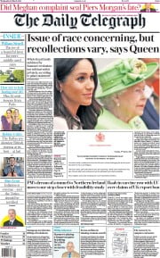 The Daily Telegraph (UK) Newspaper Front Page for 10 March 2021