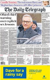 The Daily Telegraph front page for 10 March 2023