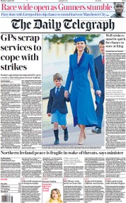 The Daily Telegraph (UK) Newspaper Front Page for 10 April 2023