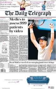 The Daily Telegraph (UK) Newspaper Front Page for 10 May 2018