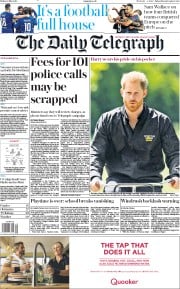 The Daily Telegraph (UK) Newspaper Front Page for 10 May 2019