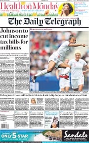 The Daily Telegraph (UK) Newspaper Front Page for 10 June 2019