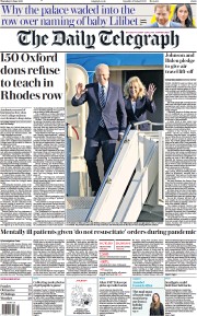 The Daily Telegraph (UK) Newspaper Front Page for 10 June 2021