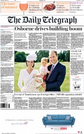 The Daily Telegraph (UK) Newspaper Front Page for 10 July 2015