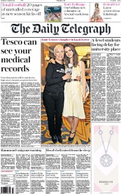 The Daily Telegraph (UK) Newspaper Front Page for 10 August 2015