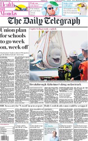 The Daily Telegraph (UK) Newspaper Front Page for 10 August 2020