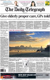 The Daily Telegraph Newspaper Front Page (UK) for 10 September 2013