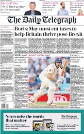 The Daily Telegraph (UK) Newspaper Front Page for 10 September 2018